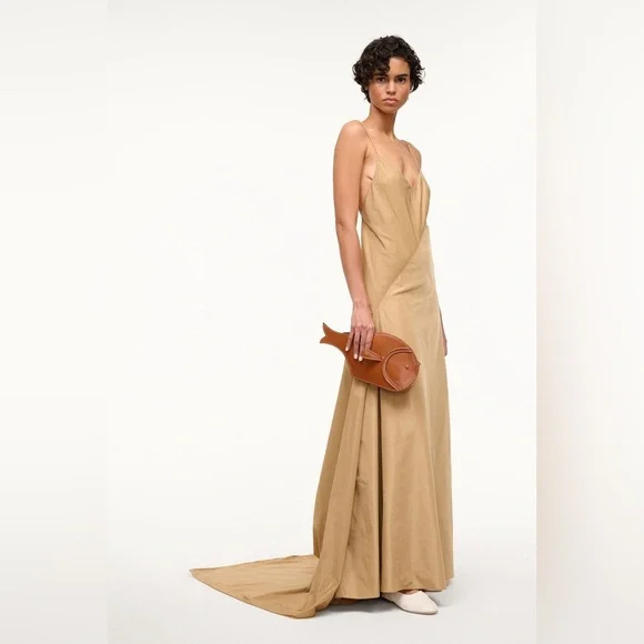 NWT Staud Maxi Leonardo Gown in Fawn size 2 - Picture 1 of 9